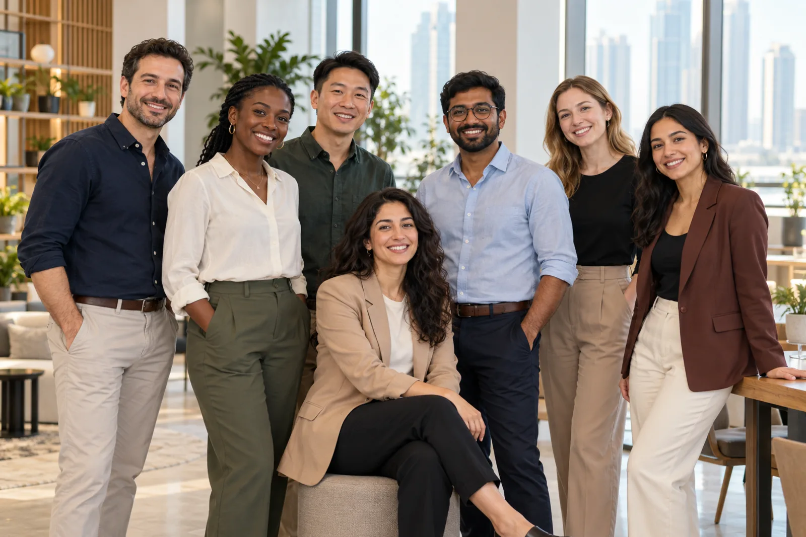 The EXO LOGICS team together in their office in Sharjah