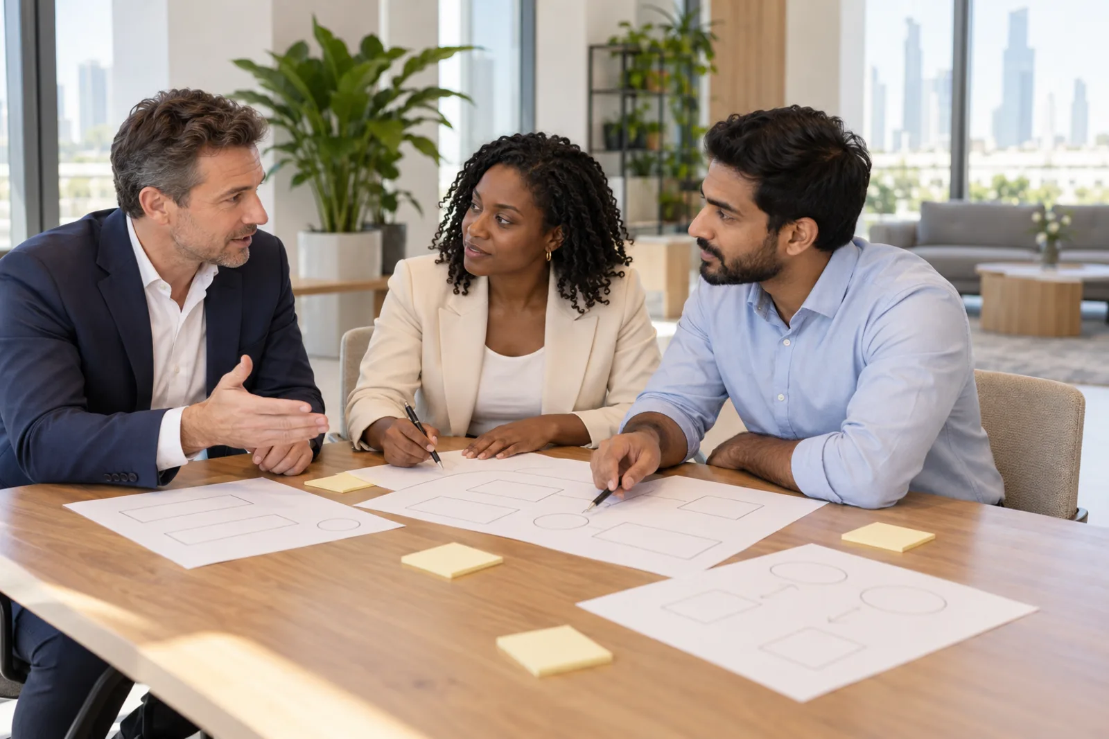 EXO LOGICS engineers scoping a software project with a client